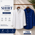 Men Monaco Vero Pure Linen Shirts (Pack of 2)