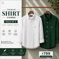 Men Monaco Vero Pure Linen Shirts (Pack of 2)