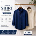 Men Monaco Vero Pure Linen Shirts (Pack of 2)