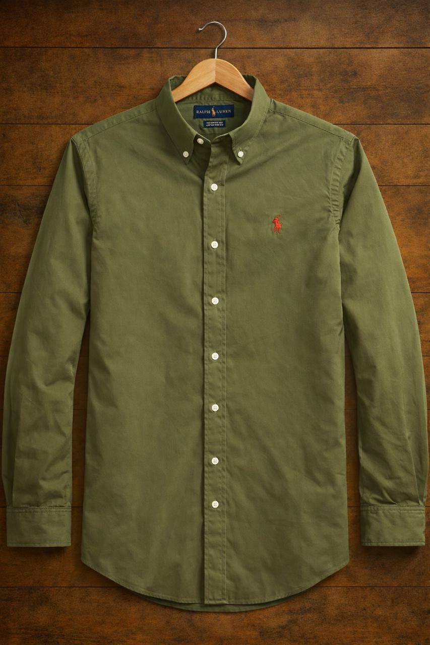 ABD Poplin Olive Green Shirt